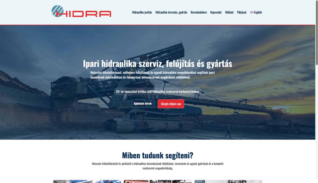 Hidra Kft. weboldal