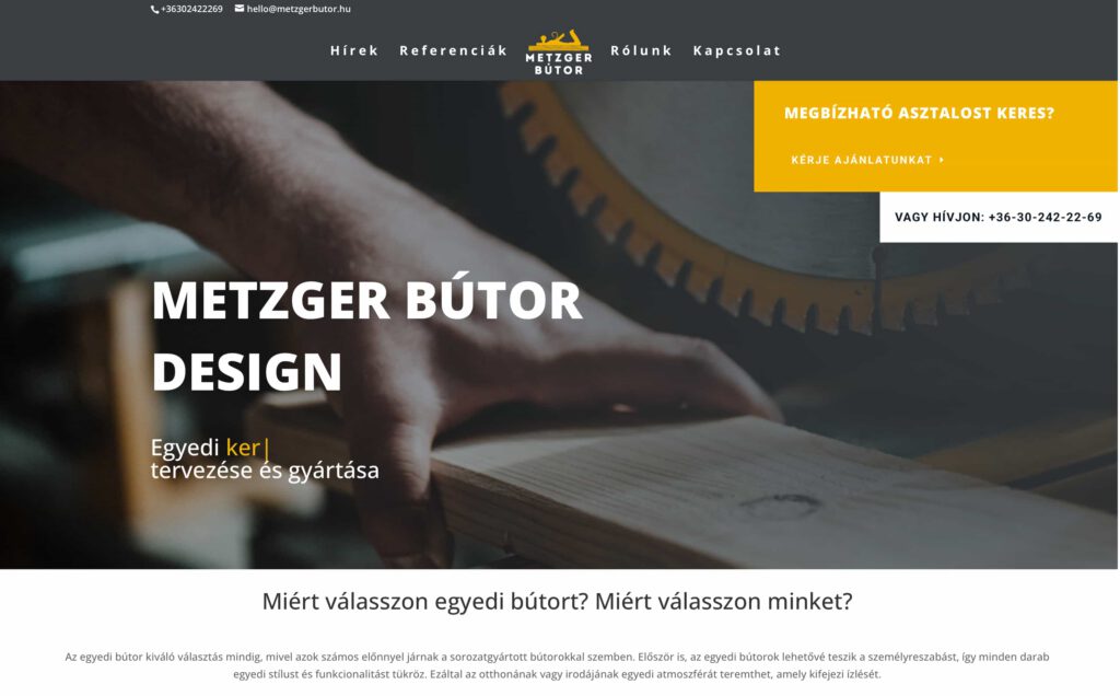Metzger Bútor weboldal